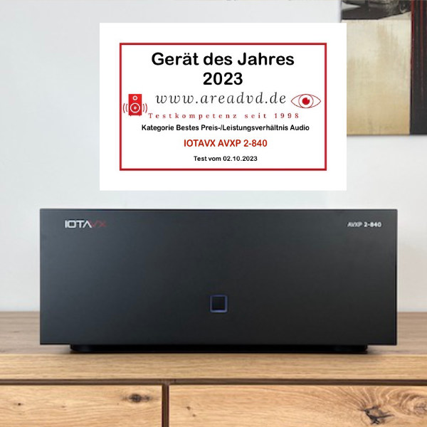 IOTAVX AVXP 2-840 ist Gerät des Jahres 2023 bei areadvd